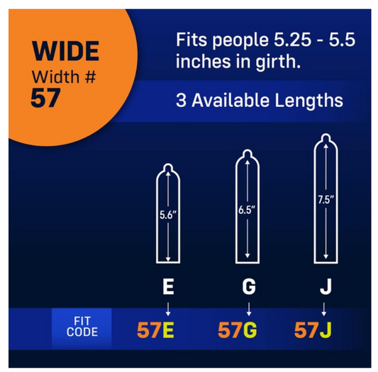 MyONE Larger Sized Condoms, Extra Wide, 60F, Length 6