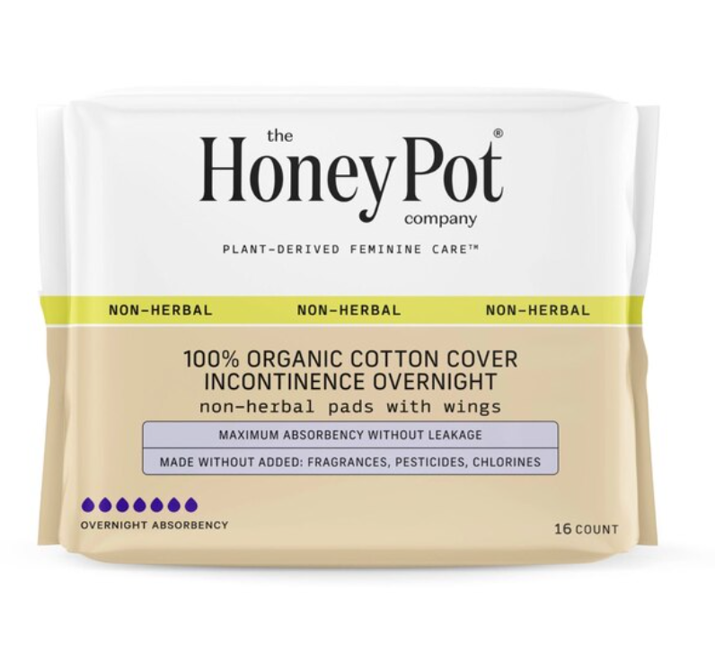 Organic Top Sheet Non Herbal Pad, Super, 16 Count. Honey Pot