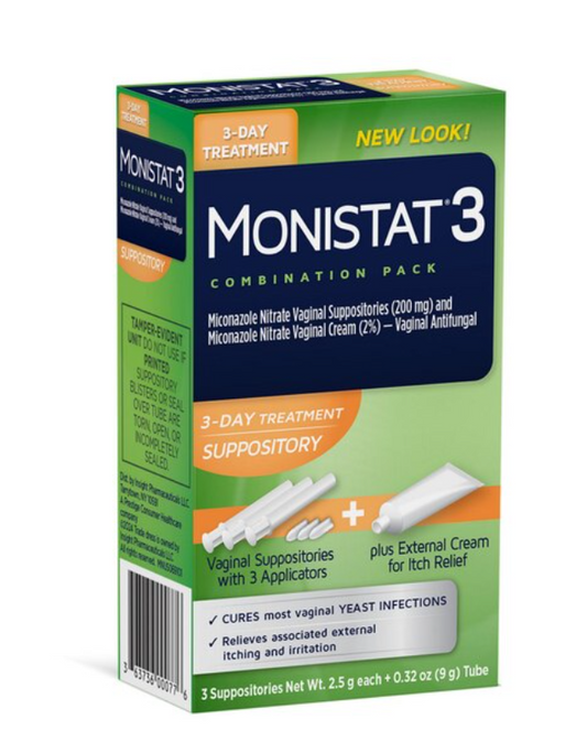 Monistat 3-Day Yeast Infection Treatment, Ovules + Itch Cream